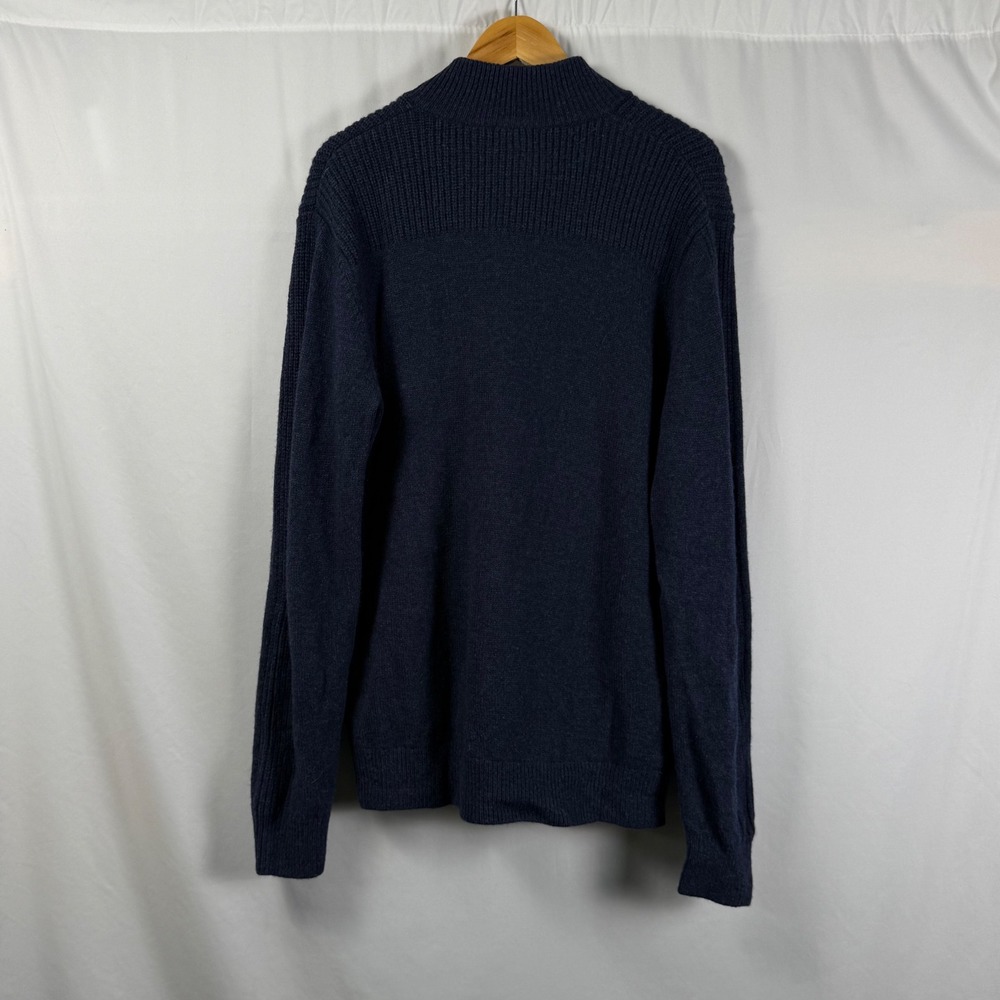 LLBean Lambswool Mock Neck Button Henley Pullover Sweater Grandpa Chunky Mens L - Picture 8 of 10